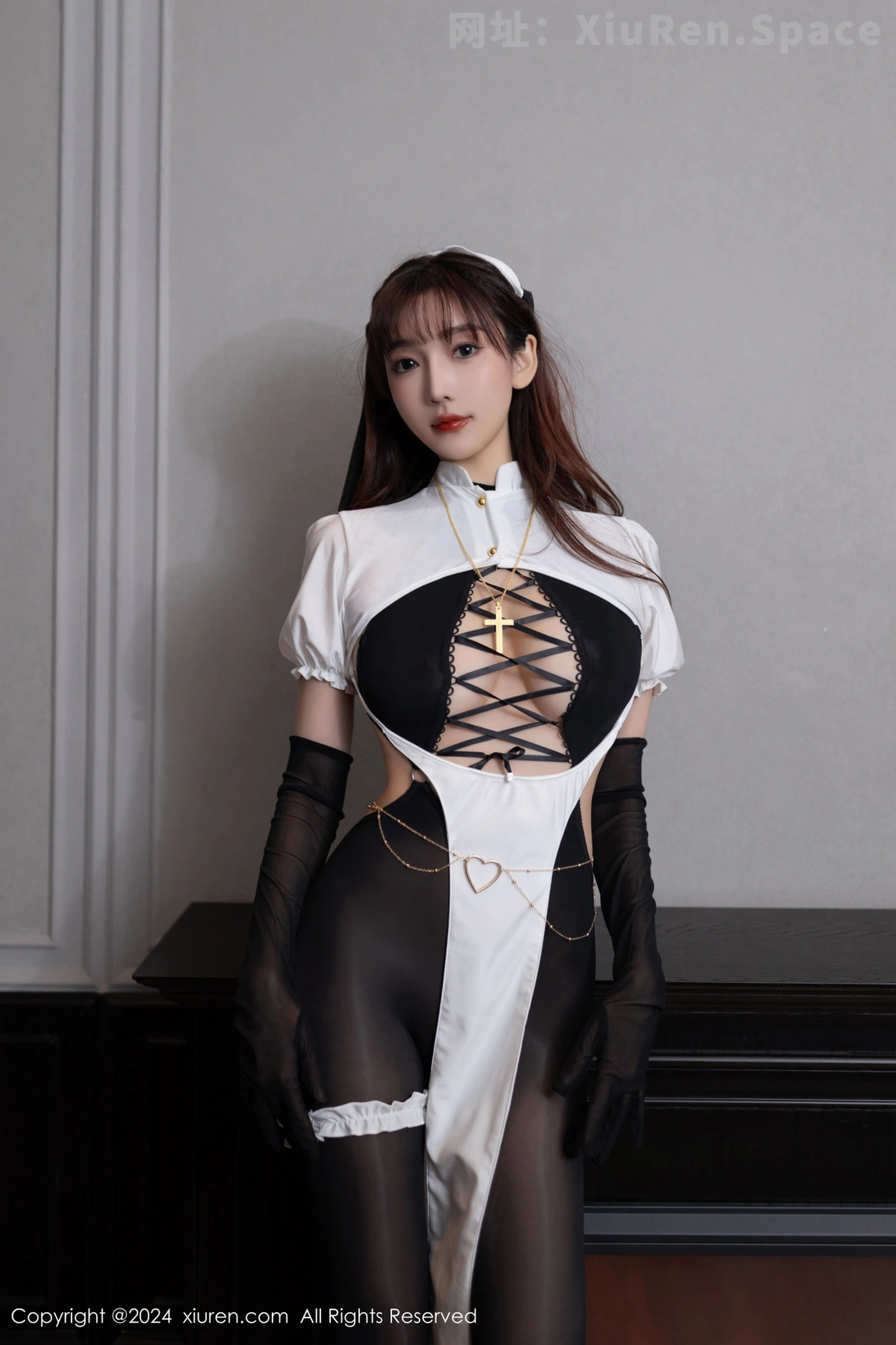 图片[2]-[XiuRen秀人网] VOL.9216 模特陆萱萱性感黑白修女服饰配超薄连体黑丝秀完美身材诱惑写真77P-秀人网官方网站